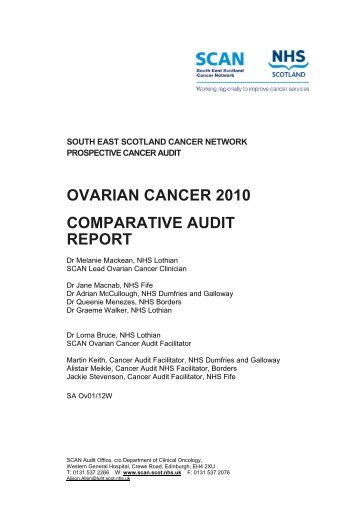 SCAN Comparative Ovarian Cancer Report 2010 SA Ov01_12_W