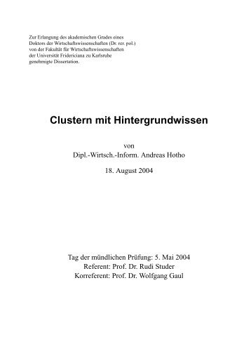 Clustern mit Hintergrundwissen