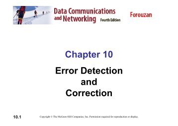 Chapter 10 Error Detection and Correction