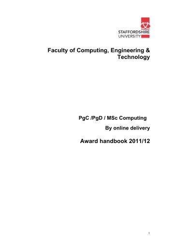 MSc Computing distance learning - Staffordshire University