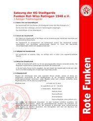 Satzung der KG Stadtgarde Funken Rot-Wiss Ratingen 1948 e.V.