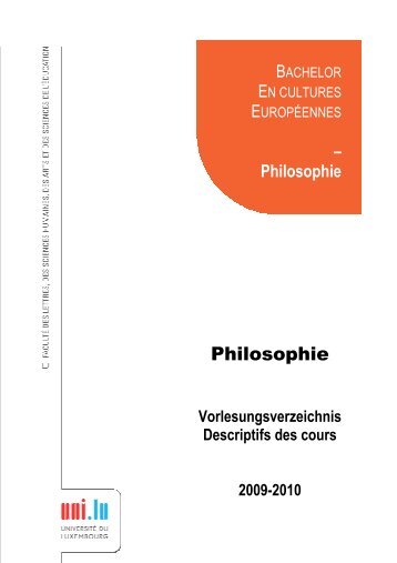 Philosophie - University of Luxembourg - UniversitÃ© du Luxembourg