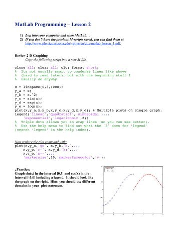 MatLab Programming â Lesson 2