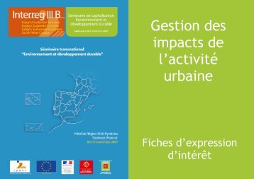 Gestion des im pacts de l'activitÃ© urbaine - Arpe