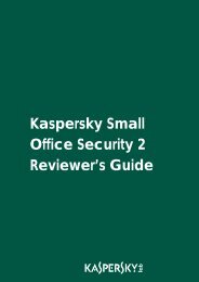 Reviewers Guide Kaspersky Small Office Security 2 - Kaspersky Lab ...