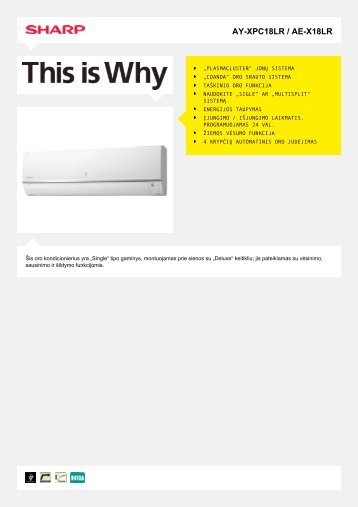 AY-XPC18LR / AE-X18LR-VÄsinantis oro kondicionierius ... - Sharp