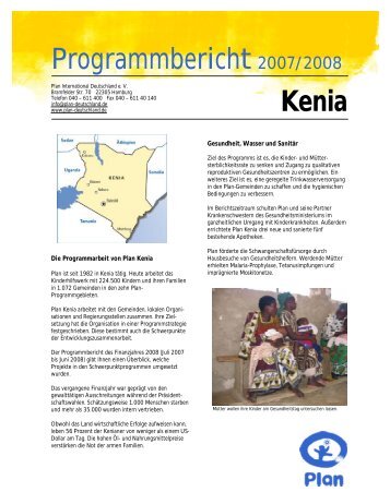 Programmbericht Kenia - Plan Deutschland