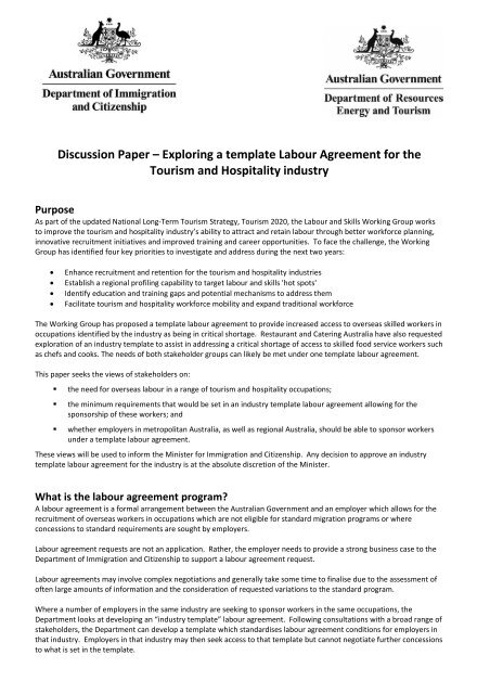 Work Agreement Template Australia