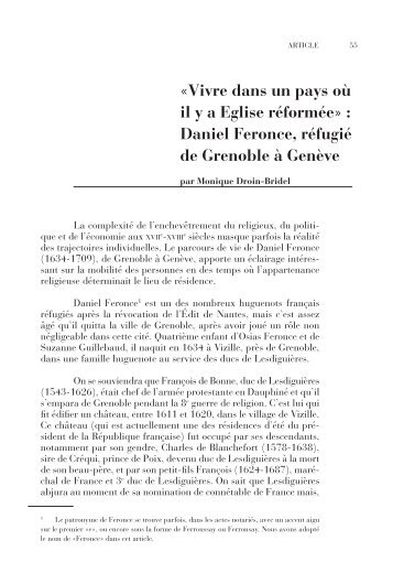 Vivre dans un pays oÃ¹ il ya Eglise - SociÃ©tÃ© d'Histoire et d ...