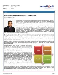 Business Continuity - Evaluating WAR sites - Omnitechglobal.com