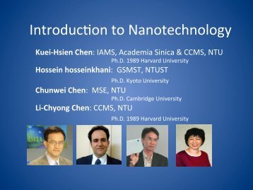 IntroducTon to Nanotechnology - Academia Sinica