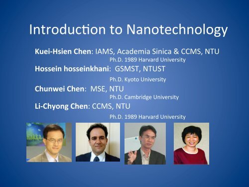 IntroducTon to Nanotechnology - Academia Sinica