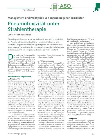 PneumotoxizitÃ¤t unter Strahlentherapie