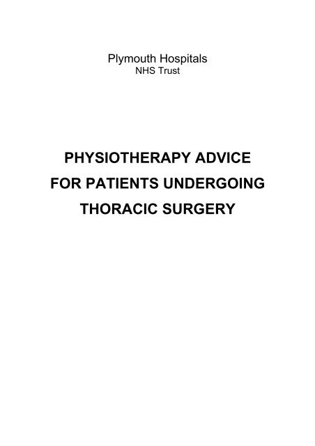 physiotherapy advice for patients undergoing thoracic surgery
