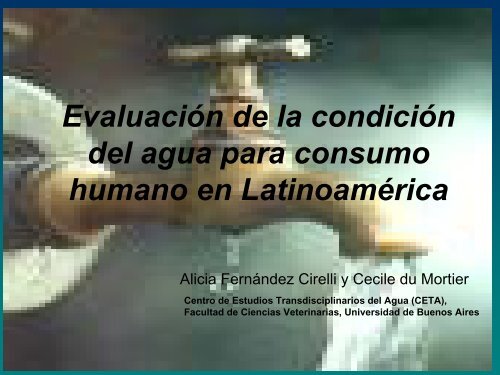 EvaluaciÃ³n de la condiciÃ³n del agua para consumo humano en ...