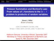 Poisson Summation and Benford's Law: From values of L-functions ...