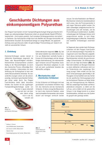 Geschäumte Dichtungen aus einkomponentigem ... - Ceracon