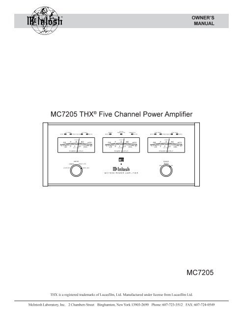 MC7205 MC7205 THXÂ® Five Channel Power Amplifier