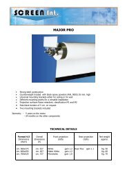 DATA SHEET MAJOR PRO - Projector Discount