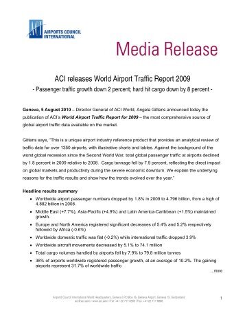 ACI releases World Airport Traffic Report 2009.pdf - Airports Council ...