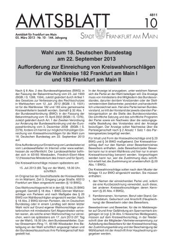 Amtsblatt Nr. 10/2013 S. 221 - 268 (pdf, 2.2 MB) - Frankfurt am Main