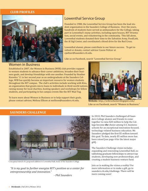 Dividends Magazine - Fall-Winter 2011-2012 - College of Business ...