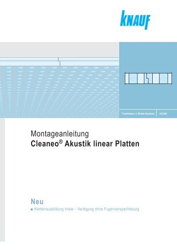 Montageanleitung CleaneoÂ® Akustik linear Platten - Knauf Gips KG