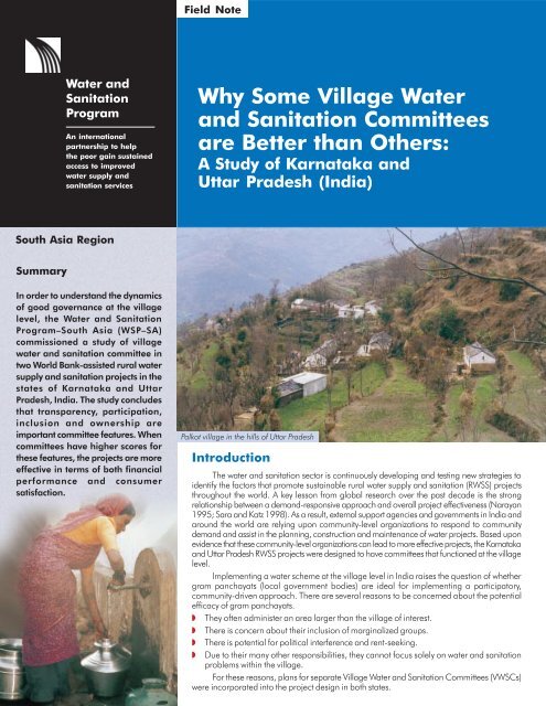 Why Some Village Water and Sanitation Committees are ... - WSP