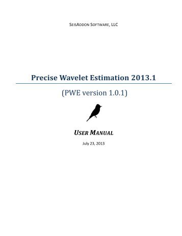 Precise Wavelet Estimation User Manual - Ocean - Schlumberger