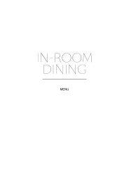 View sample in-room dining menu - Claridge's