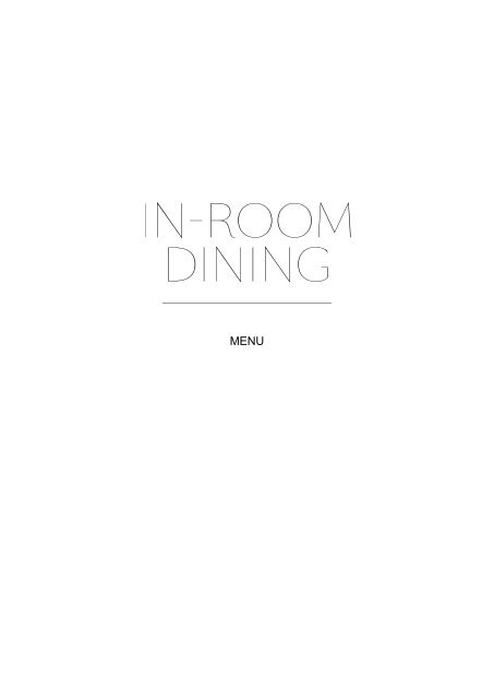 View sample in-room dining menu - Claridge's