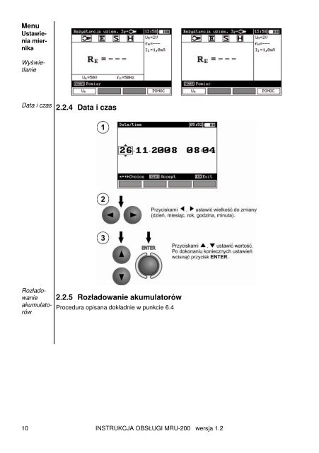 INSTRUKCJA OBSŁUGI MIERNIK REZYSTANCJI UZIEMIE MRU-200