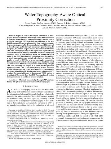 Wafer Topography-Aware Optical Proximity Correction - IEEE Xplore