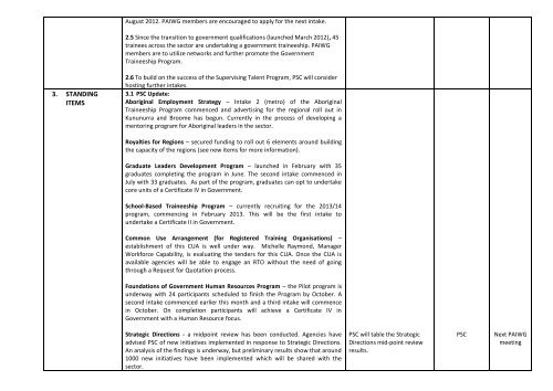 PAIWG Minutes 11 July 2012 - Public Sector Commission