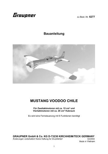 Bauanleitung MUSTANG VOODOO CHILE - Graupner