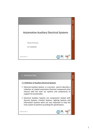 Automotive Auxiliary Electrical Systems