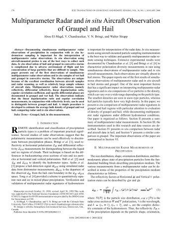 Multiparameter radar and in situ aircraft observation of graupel and ...