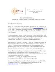 BWD Intro letter - Upaya Zen Center