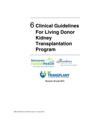 6. Clinical Guidelines For Living Donor Kidney Transplantation (PDF)