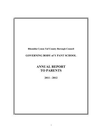 Annual Report for 2011-12 - Y Pant School