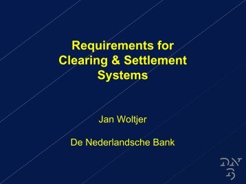 Requirements for Clearing & Settlement Systems - World Bank