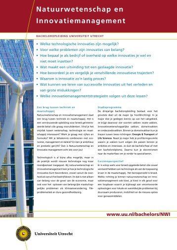 Natuurwetenschap en Innovatiemanagement - Universiteit Utrecht