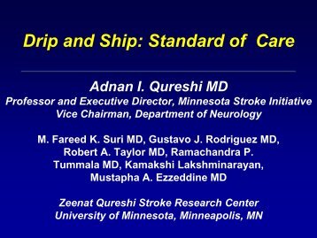 Drip and Ship: Standard of Care - Neurocritical Care Society