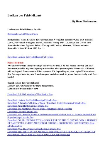 Download Lexikon der Felsbildkunst pdf ebooks by Hans Biedermann