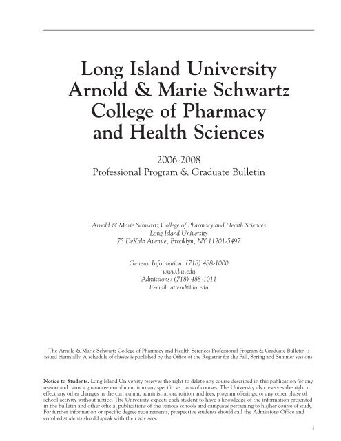 JOB 022 pharmacy guts - Long Island University