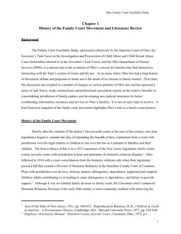 Chapter 1 History of the Family Court Movement and Literature Review