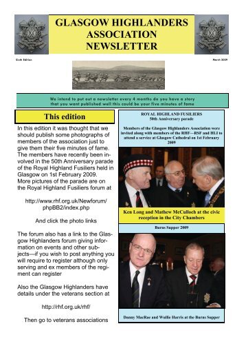 Newsletter No6 - March 2009 - The Royal Highland Fusiliers