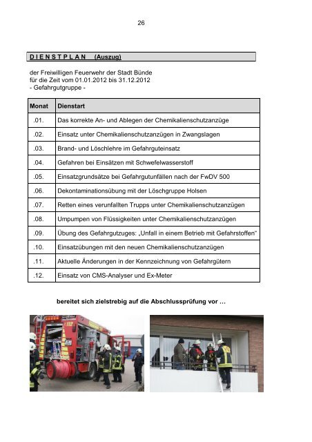 Jahresbericht 2012 - Freiwillige Feuerwehr Bünde