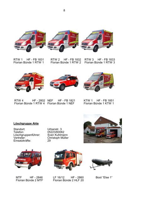 Jahresbericht 2012 - Freiwillige Feuerwehr Bünde