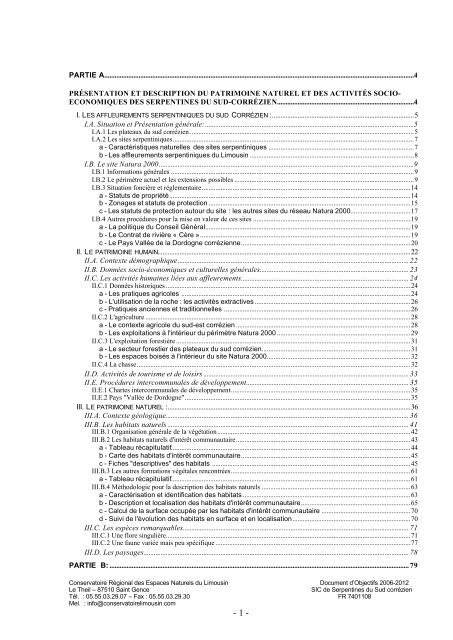 prÃ©sentation et description du patrimoine naturel et des activitÃ©s ...